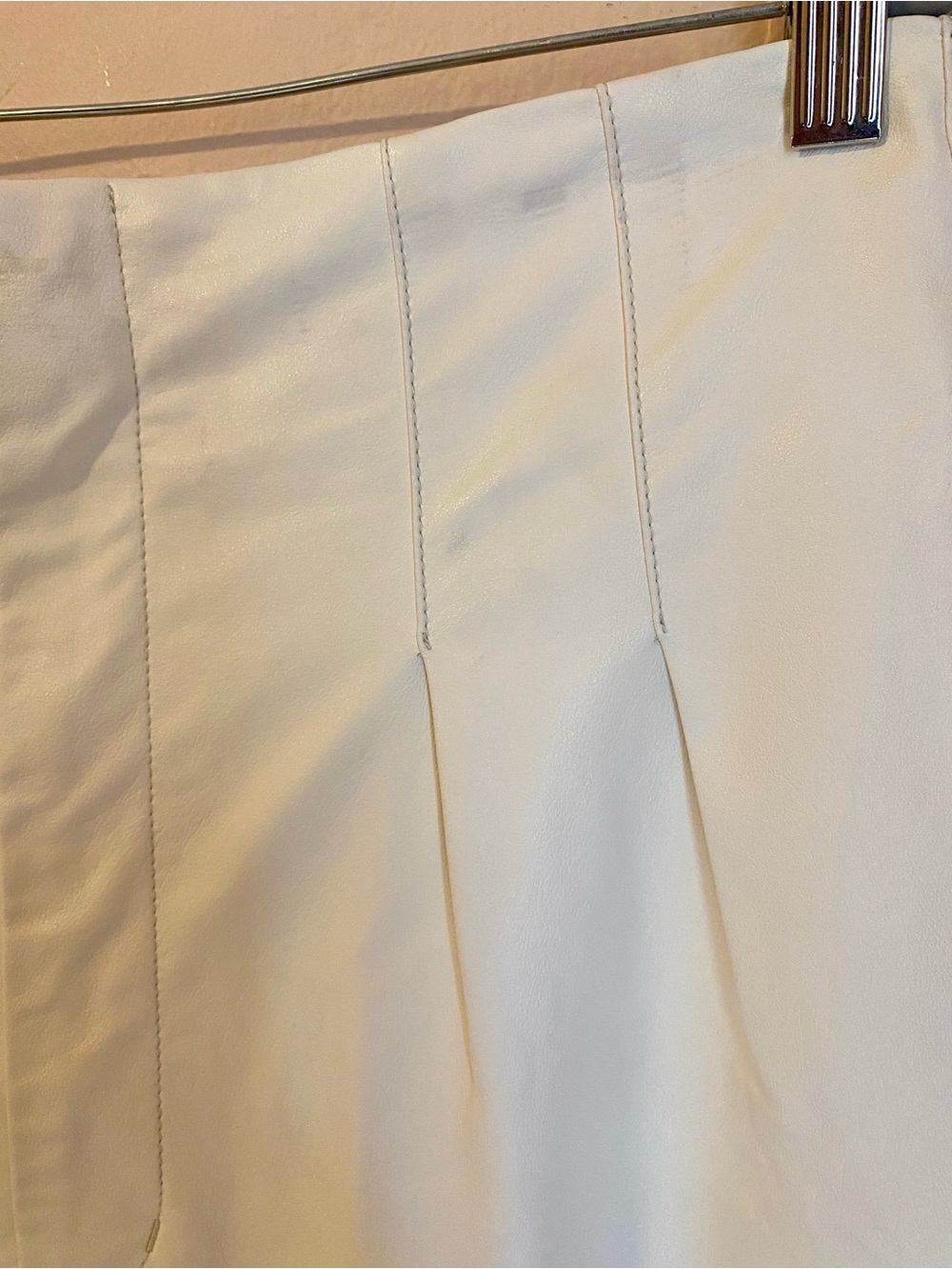 Free People Cecily Faux Leather High Rise Pants Ivory 12 - Picture 5 of 14